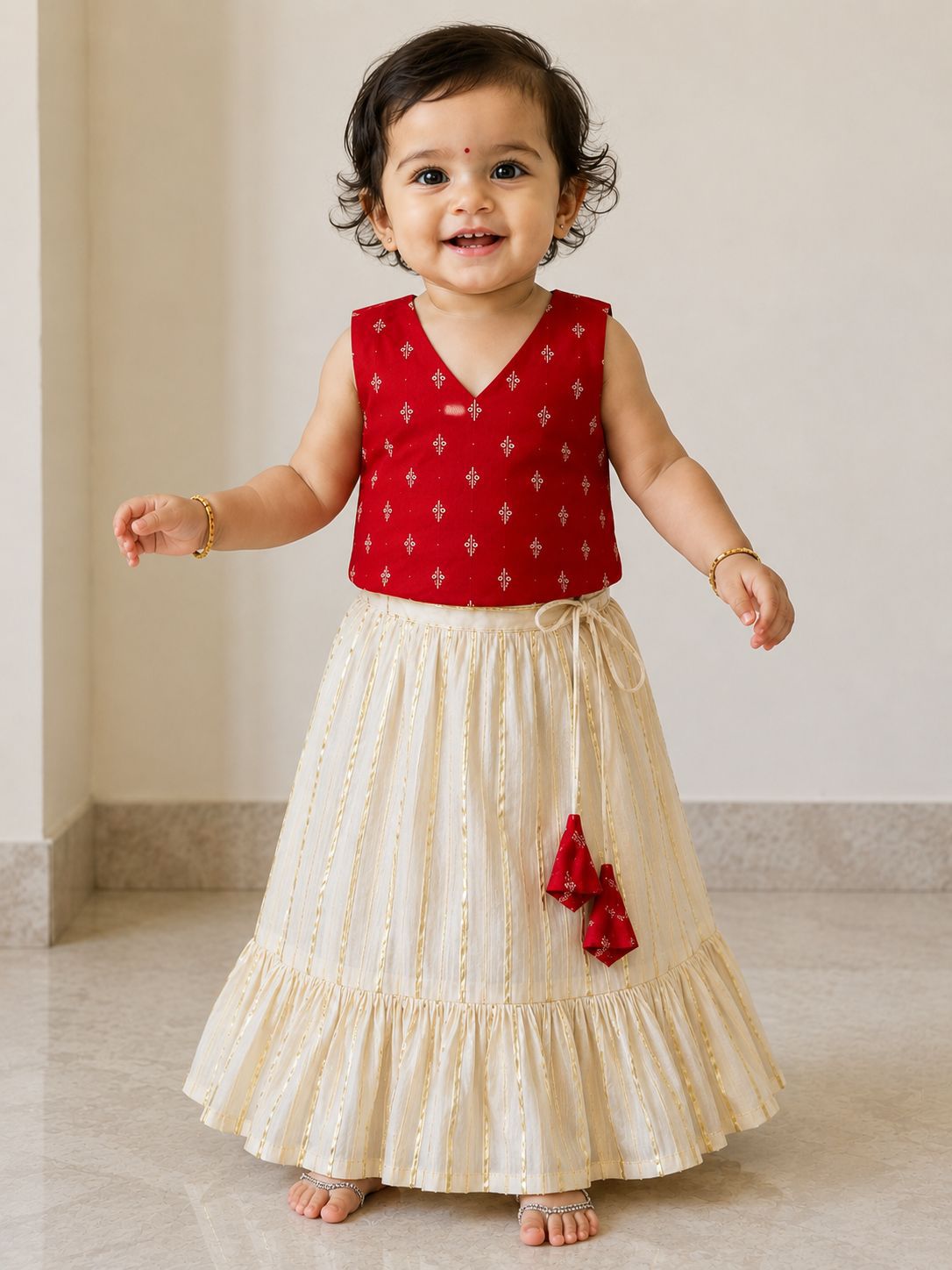 Ishita Ruffle Pavadai Set for Girls-Pre order only-Delivery after 20th June